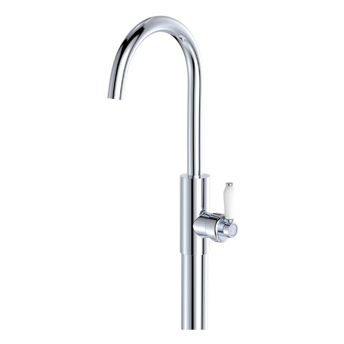 Fienza Eleanor Floor Mounted Basin/Bath Mixer, Chrome/Ceramic