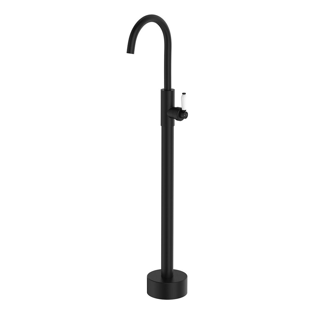 Fienza Eleanor Floor Mounted Basin/Bath Mixer, Matte Black/Ceramic