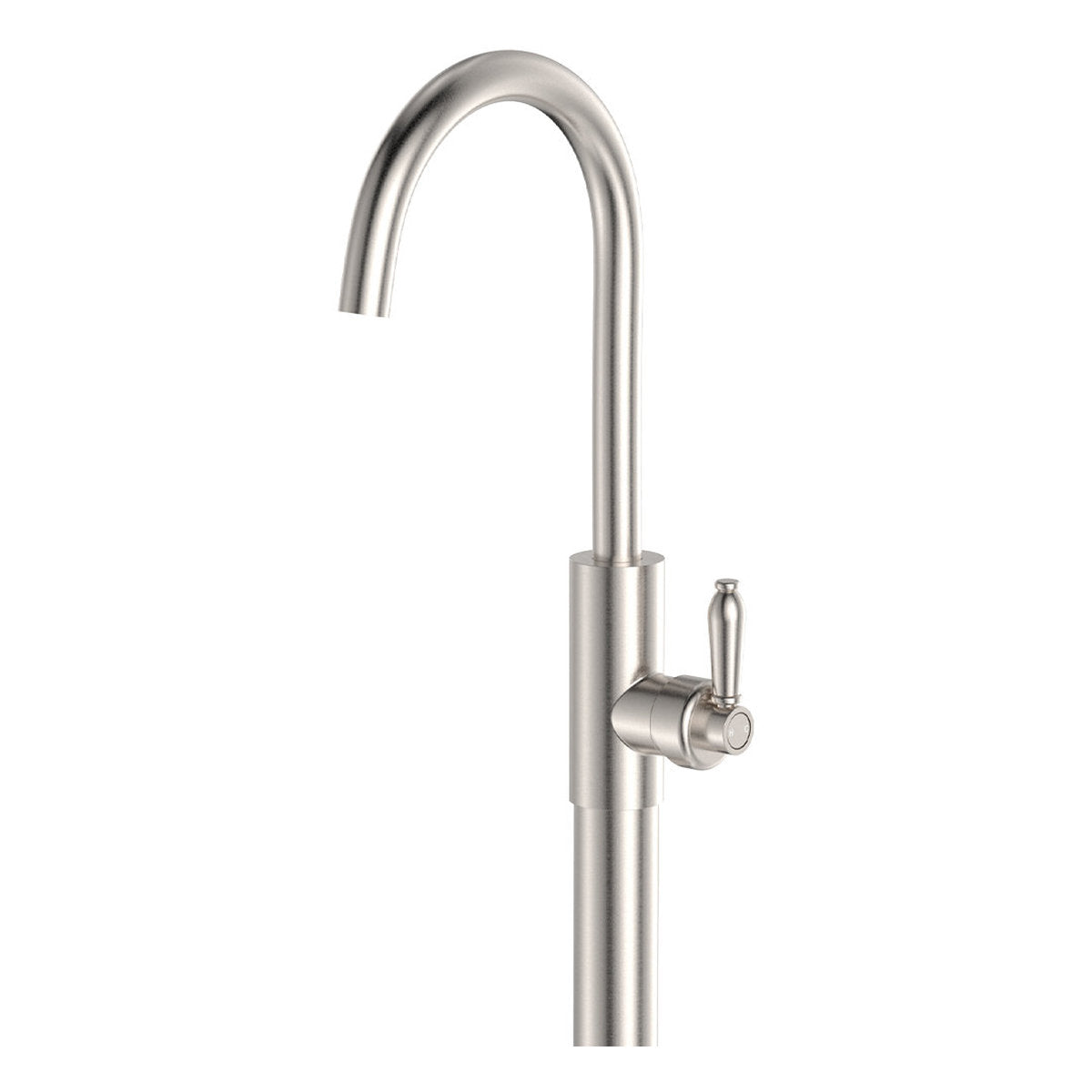 Fienza Eleanor Floor Mounted Basin/Bath Mixer, Brushed Nickel/Brushed Nickel