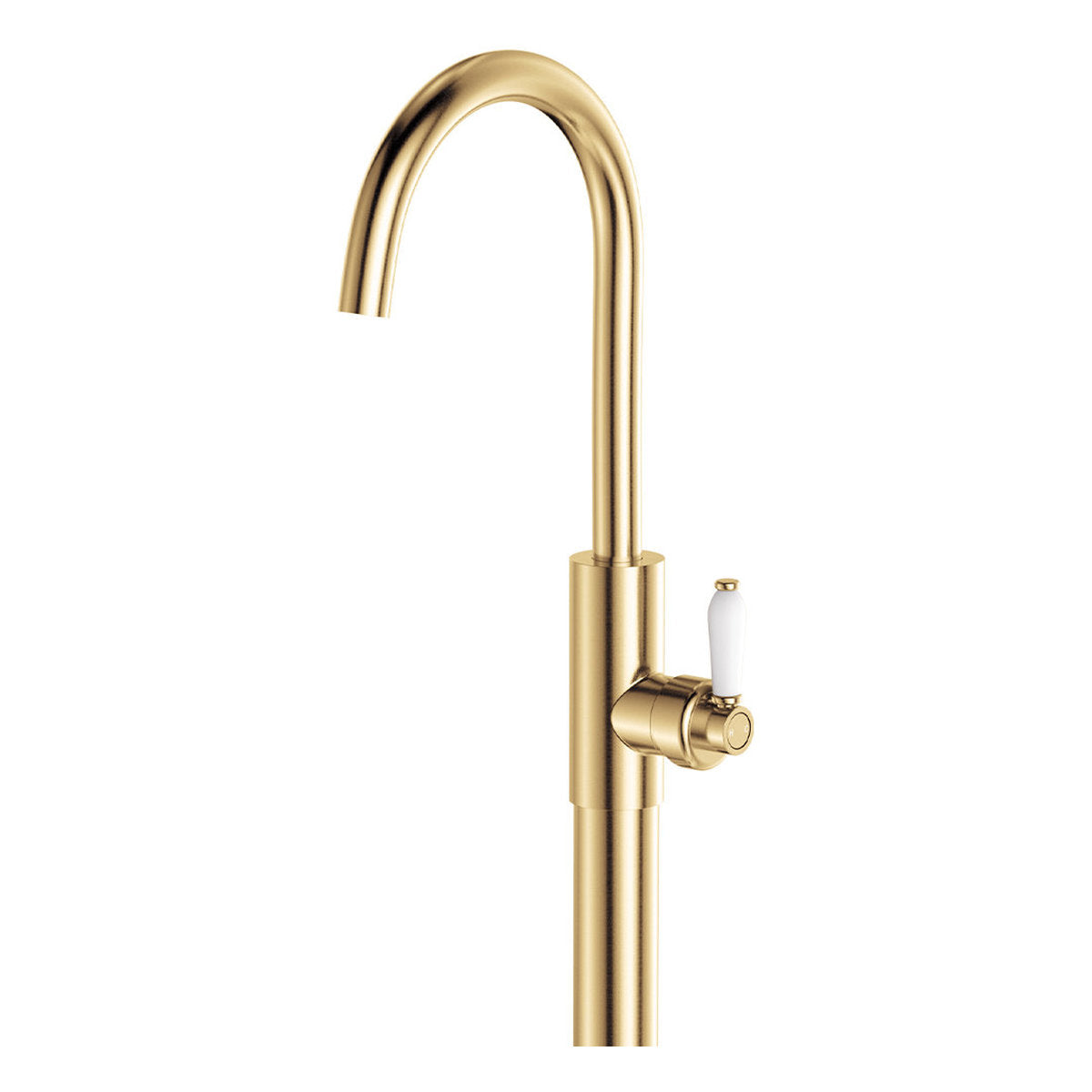 Fienza Eleanor Floor Mounted Basin/Bath Mixer, Urban Brass/Ceramic
