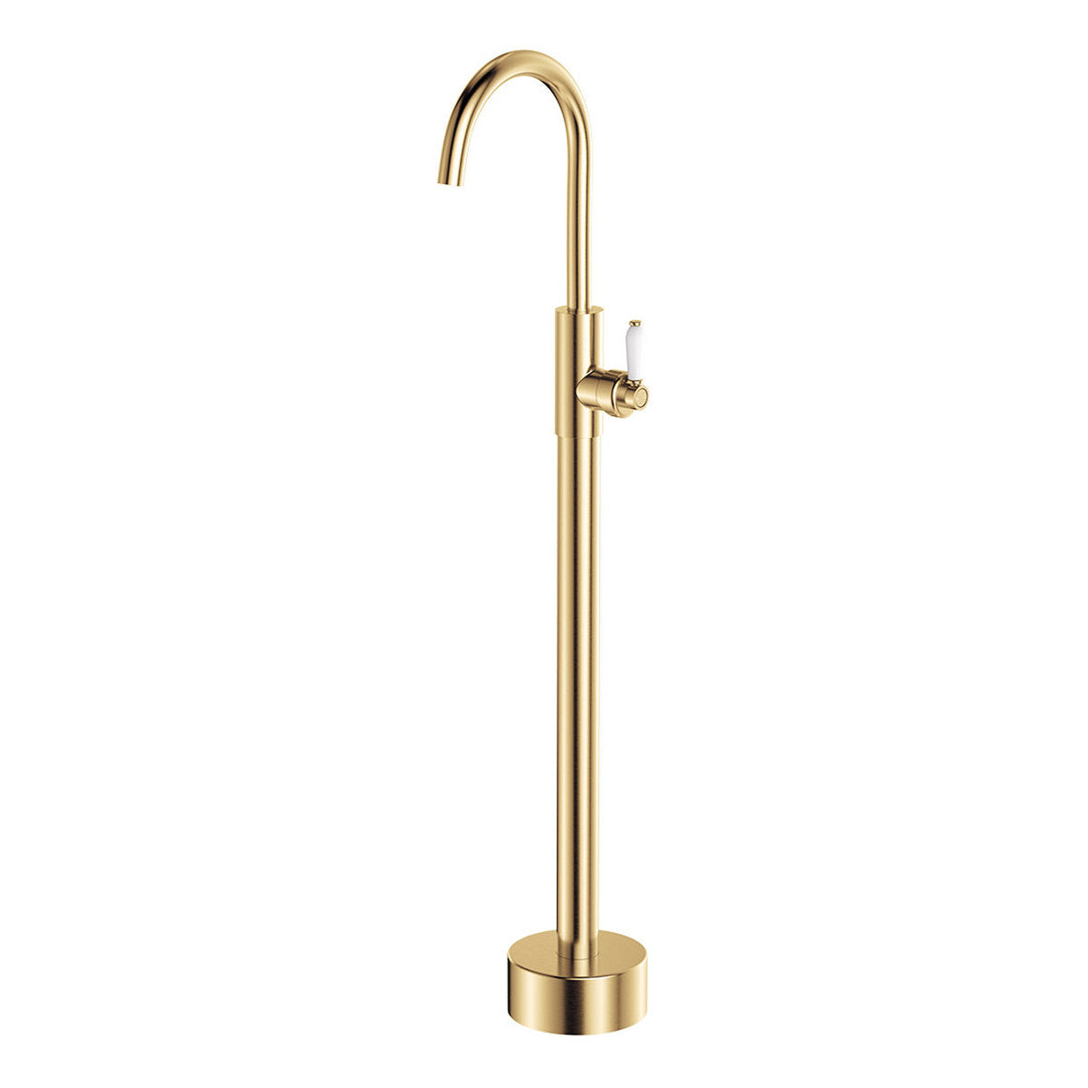Fienza Eleanor Floor Mounted Basin/Bath Mixer, Urban Brass/Ceramic