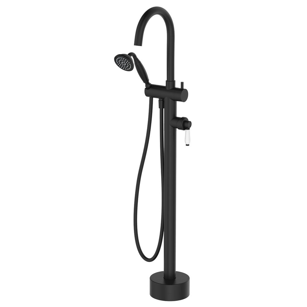 Eleanor Floor Mixer & Shower, Matte Black - 202113BK