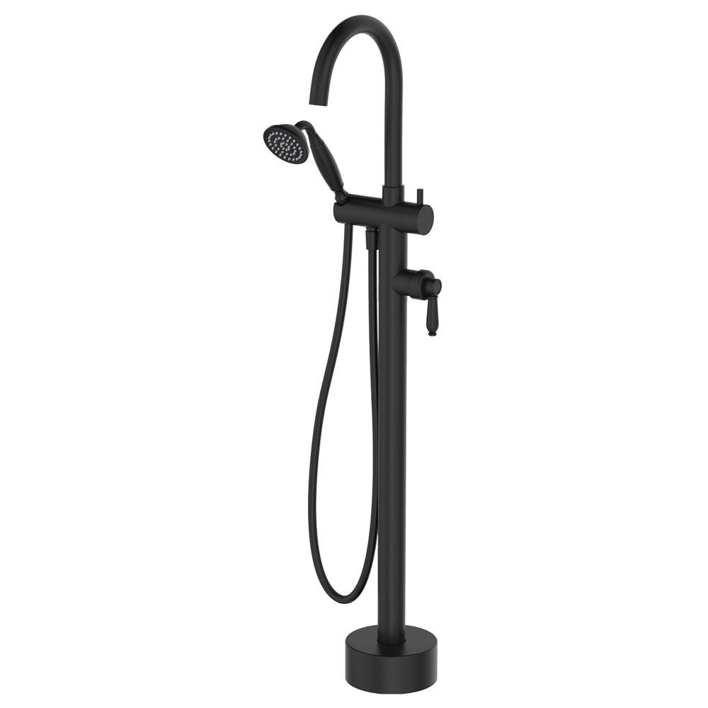 Eleanor Floor Mixer & Shower, Matte Black - 202113BL