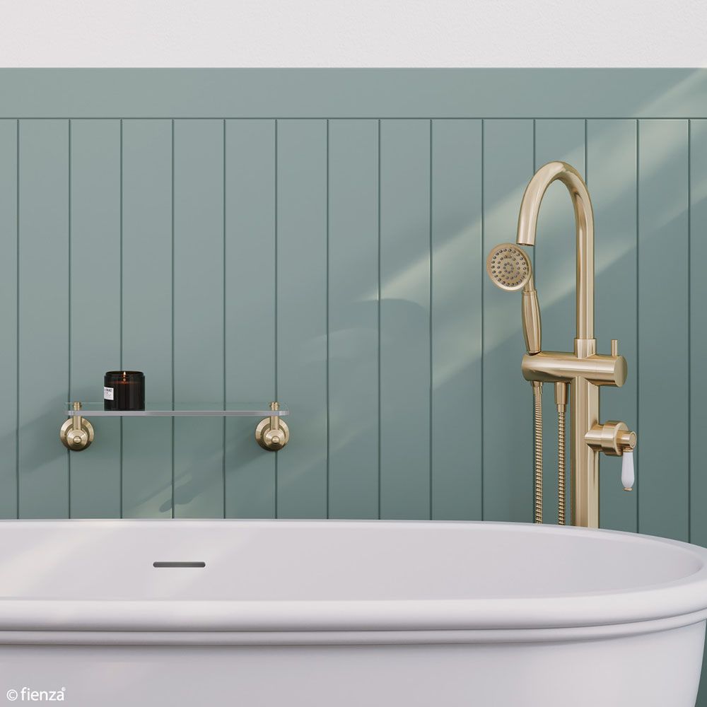 Eleanor Floor Mixer & Shower, Urban Brass - 202113UB