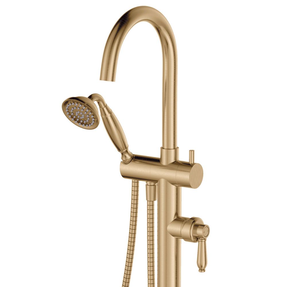 Eleanor Floor Mixer & Shower, Urban Brass - 202113UU