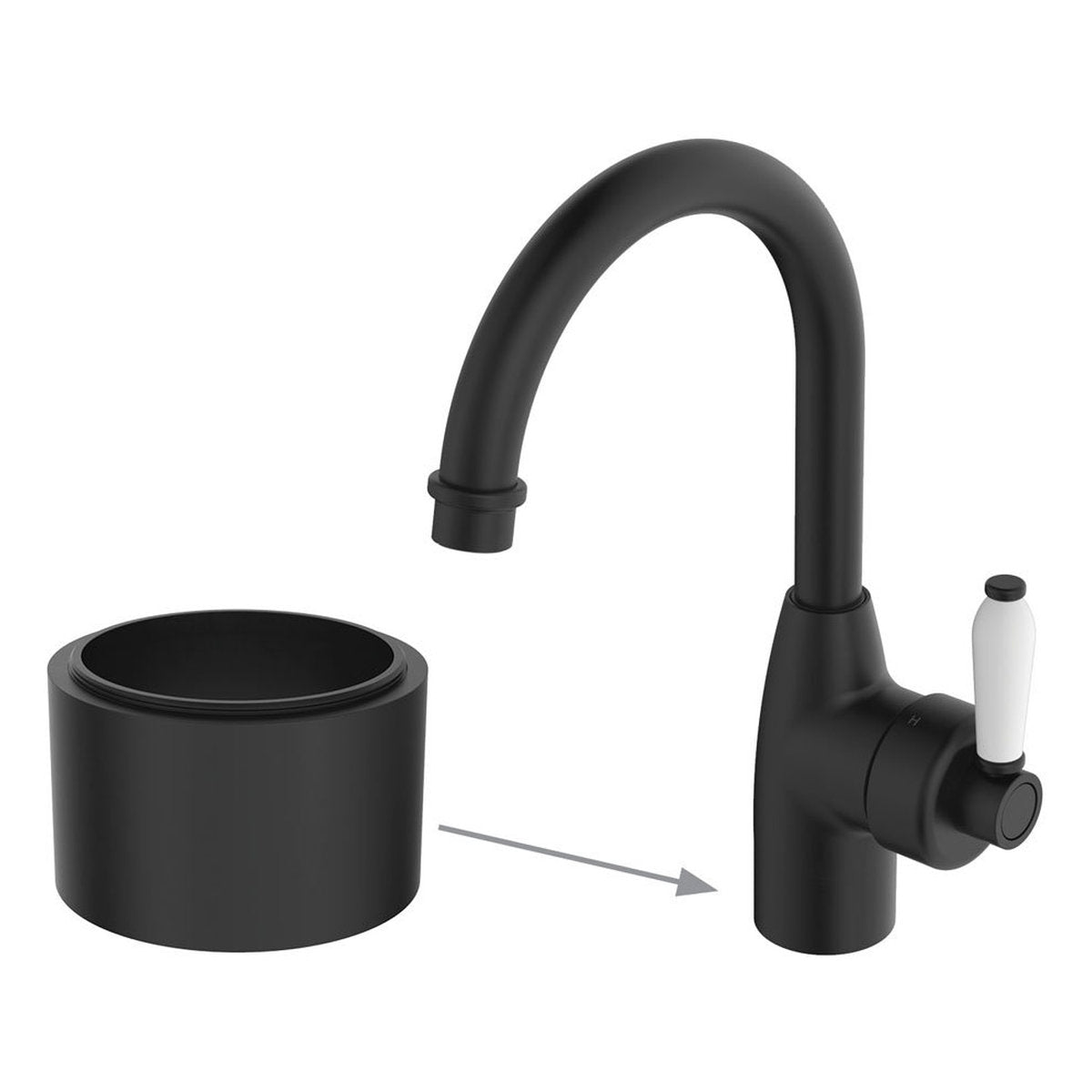 Fienza Eleanor 30mm Base Riser For Basin Mixers, Matte Black