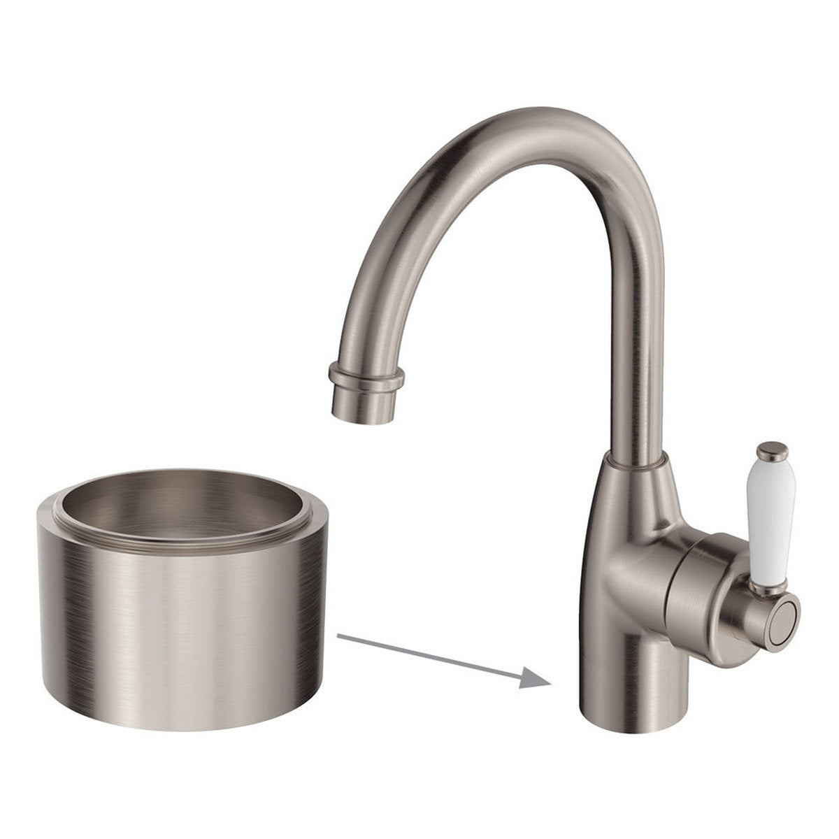 Fienza Eleanor 30mm Base Riser For Basin Mixers, Brushed Nickel