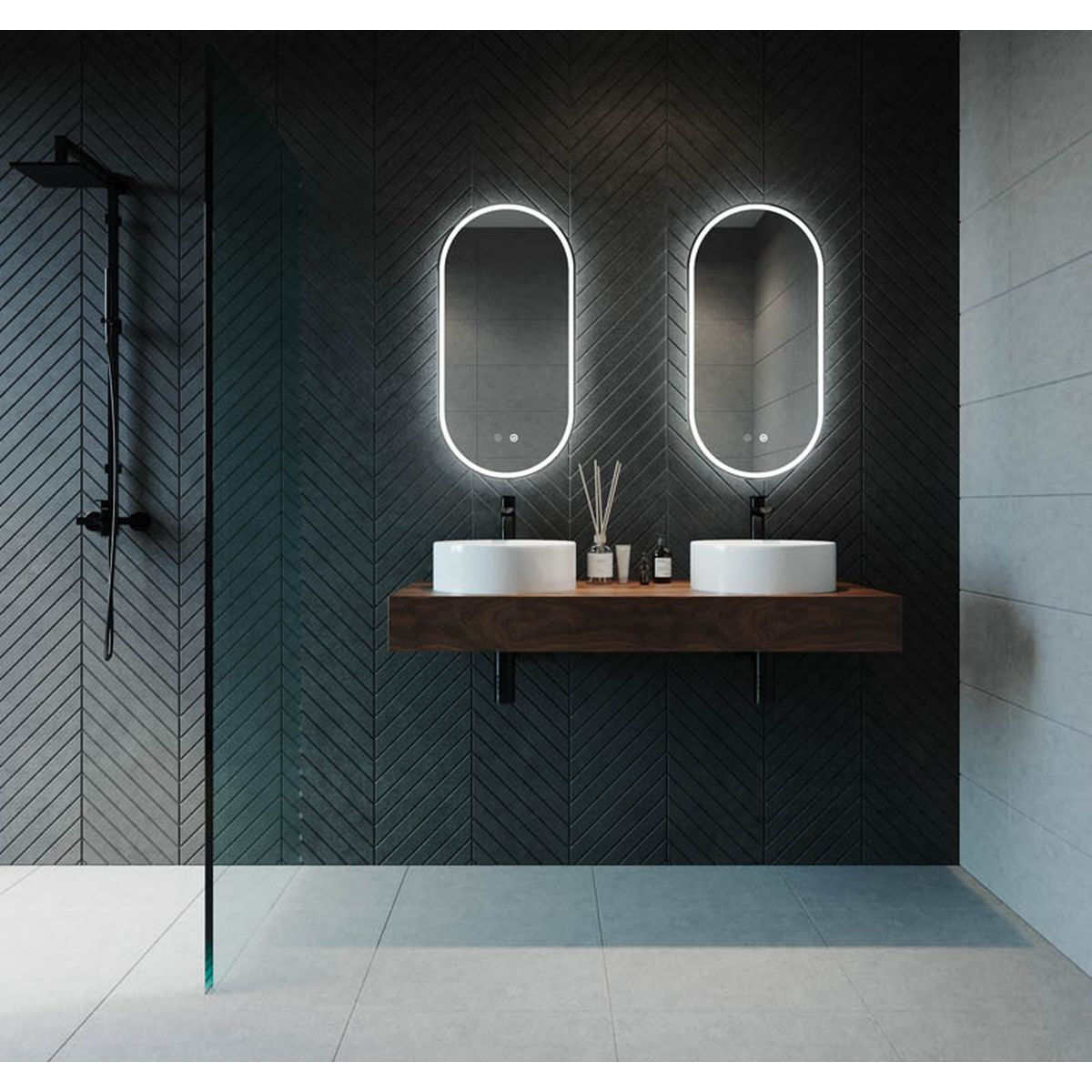 Gatsby 450 LED Mirror with Dimester and Portable Magnifier - Frameless