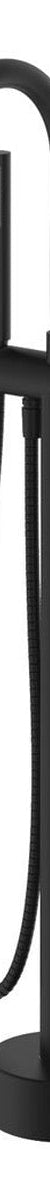 Fienza Kaya Floor Mounted Bath Mixer With Hand Shower, Matte Black