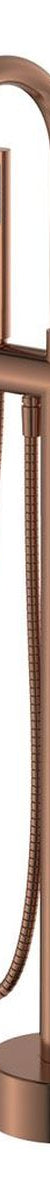 Kaya Floor Mounted Bath Mixer With Hand Shower, Brushed Copper
