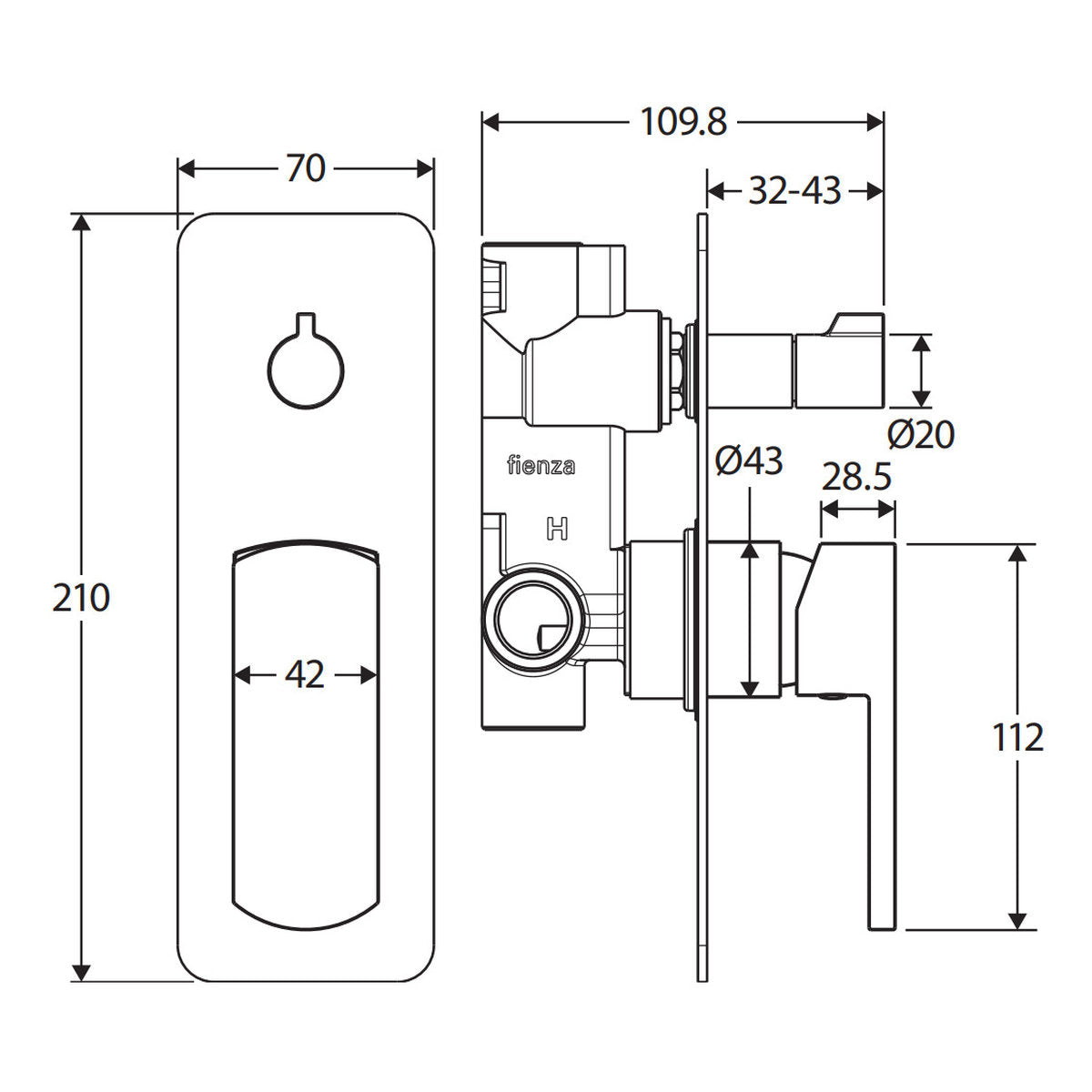 Fienza Koko Wall Diverter Mixer