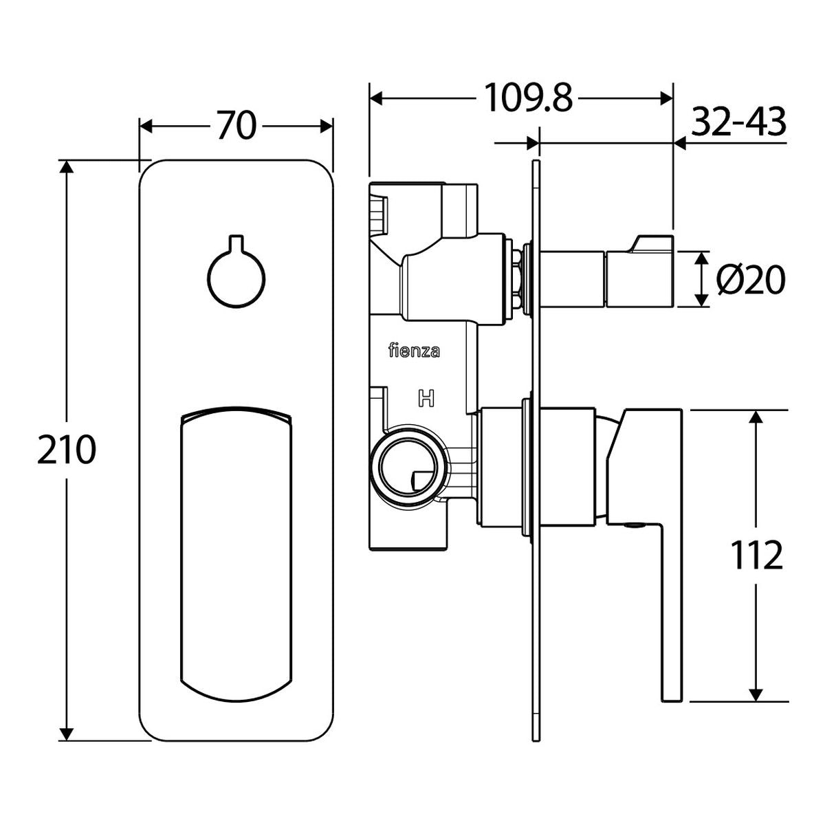 Koko Wall Diverter Mixer, Matte Black