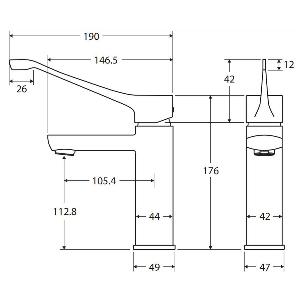 Koko Care Basin Mixer, Matte Black