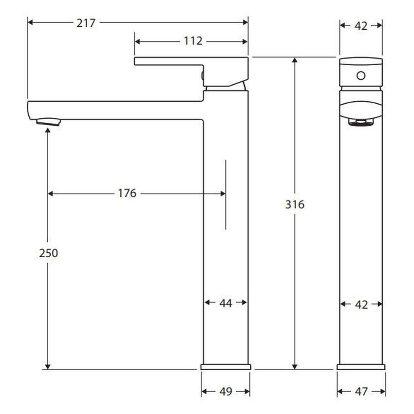 Koko Tall Basin Mixer, Chrome