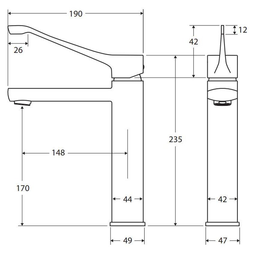 Koko Care Medium Basin Mixer, Matte Black
