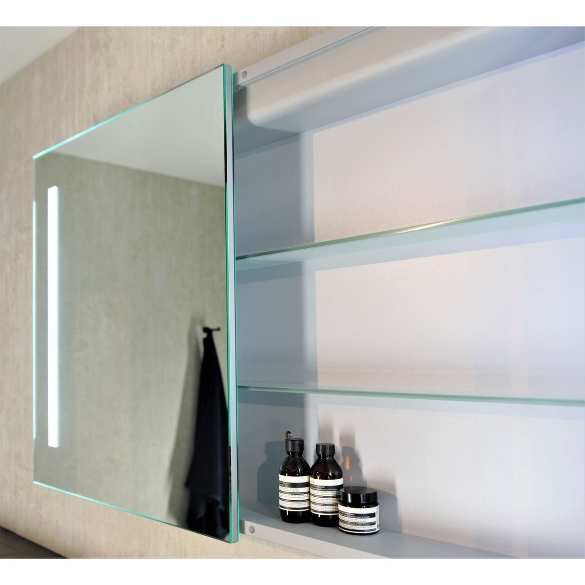 Amber LED Mirror Cabinet A90D 900mm x 700mm
