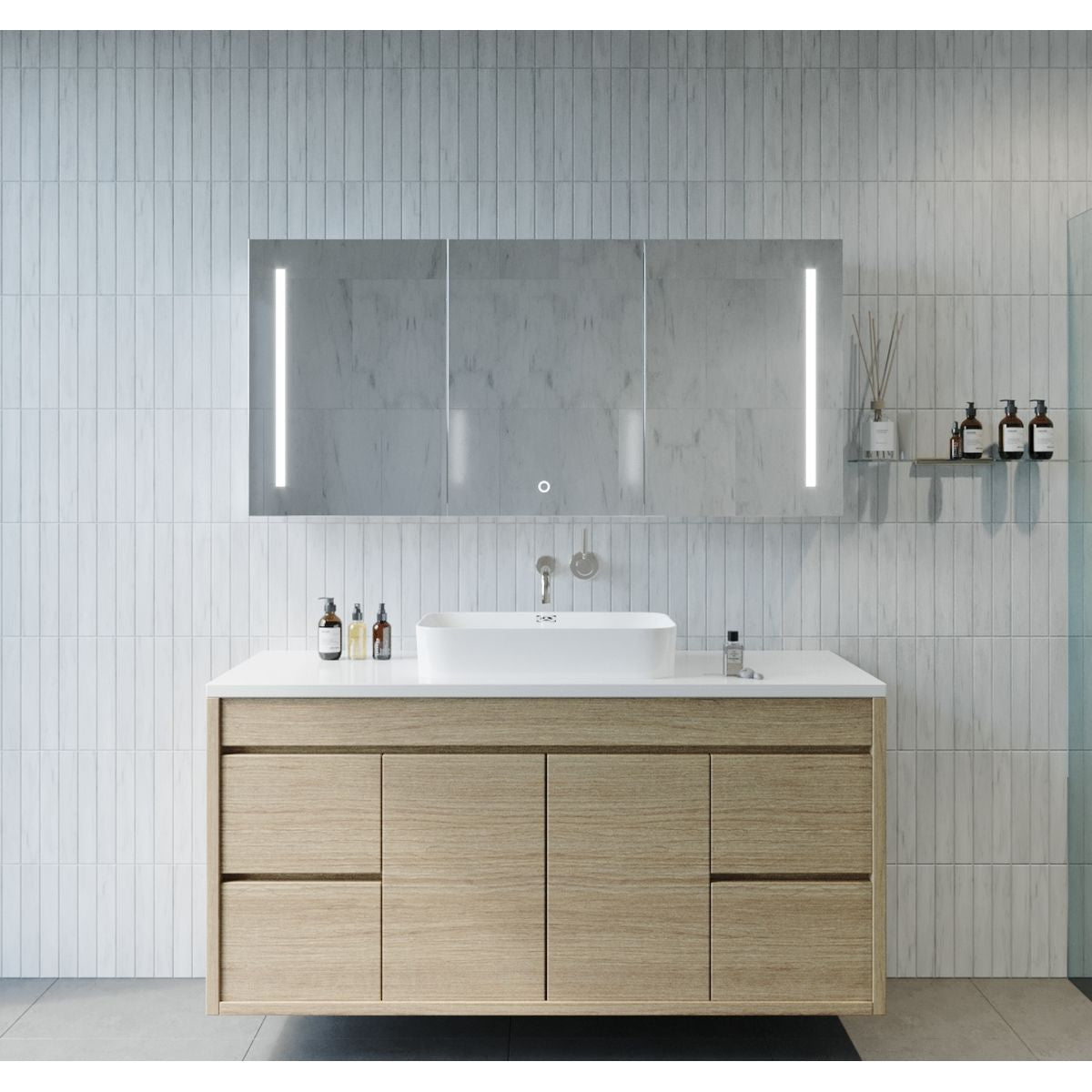 Amber LED Mirror Cabinet A150D 1500mm x 700mm