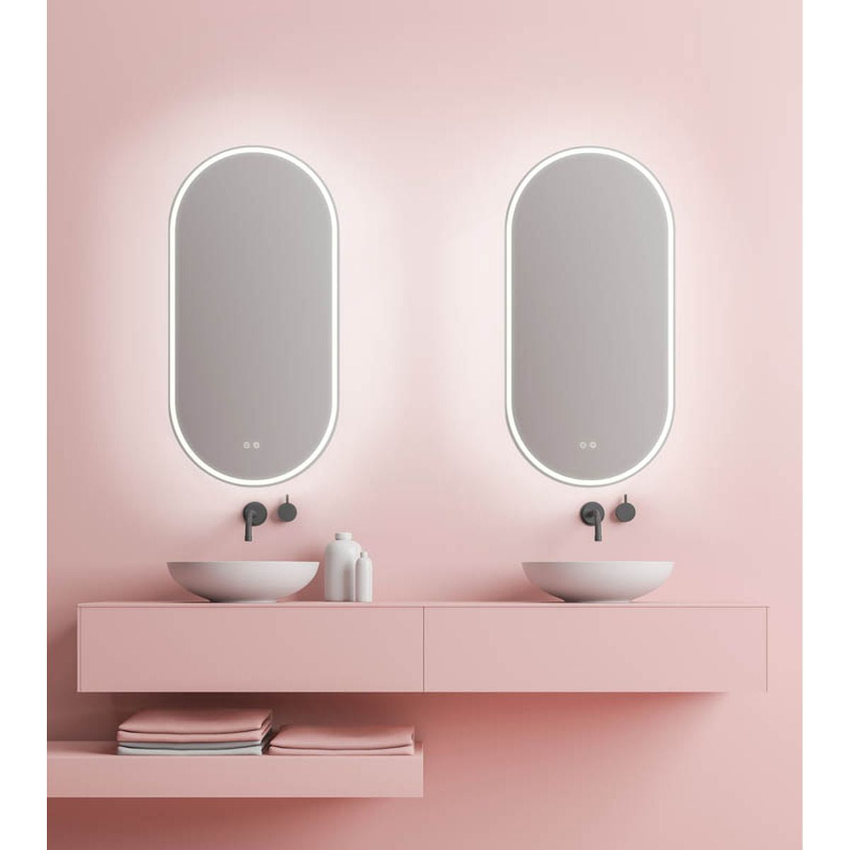 Gatsby 450 LED Mirror with Dimester and Portable Magnifier - Frameless