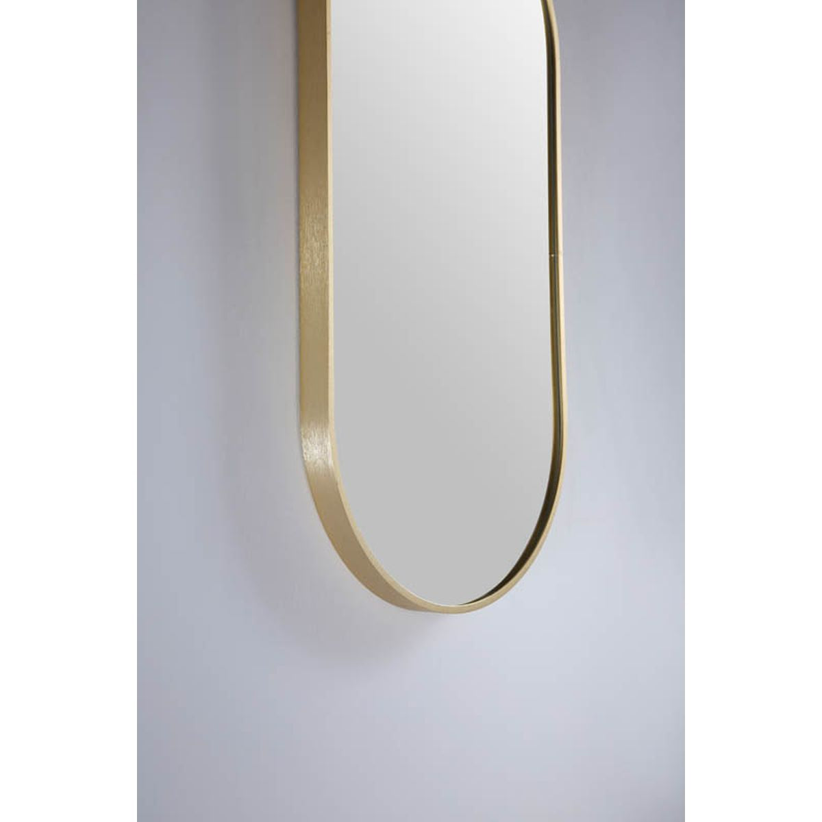 Modern Oblong 460 x 1210 Mirror with Portable Magnifier - Baltic Brass