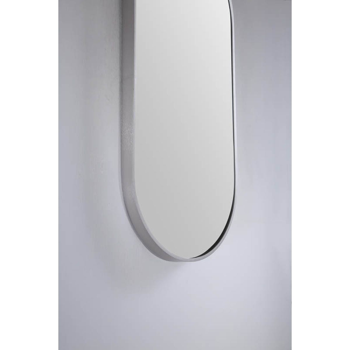 Modern Oblong 460 x 1210 Mirror with Portable Magnifier - Brits Nickel