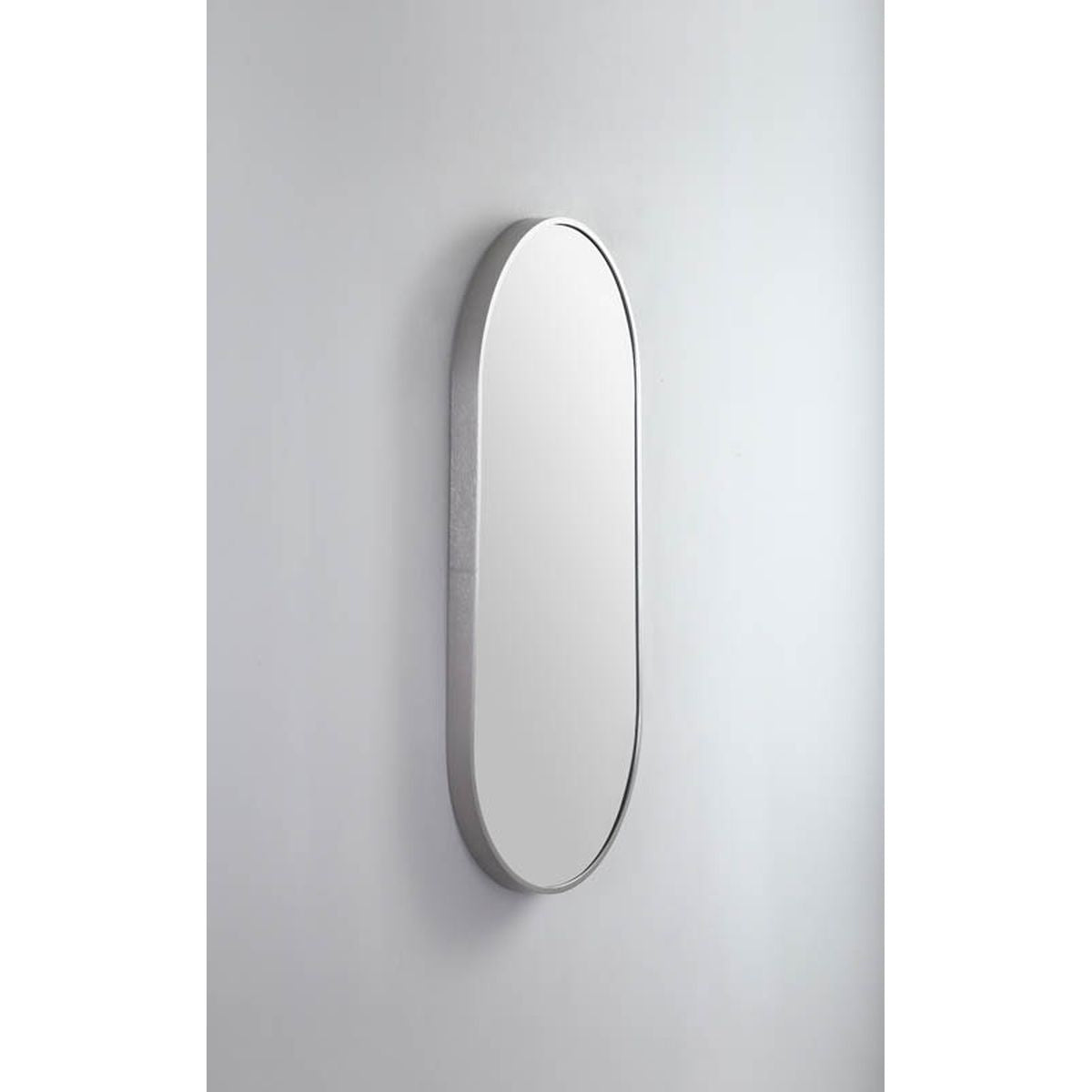 Modern Oblong 460 x 1210 Mirror with Portable Magnifier - Brits Nickel