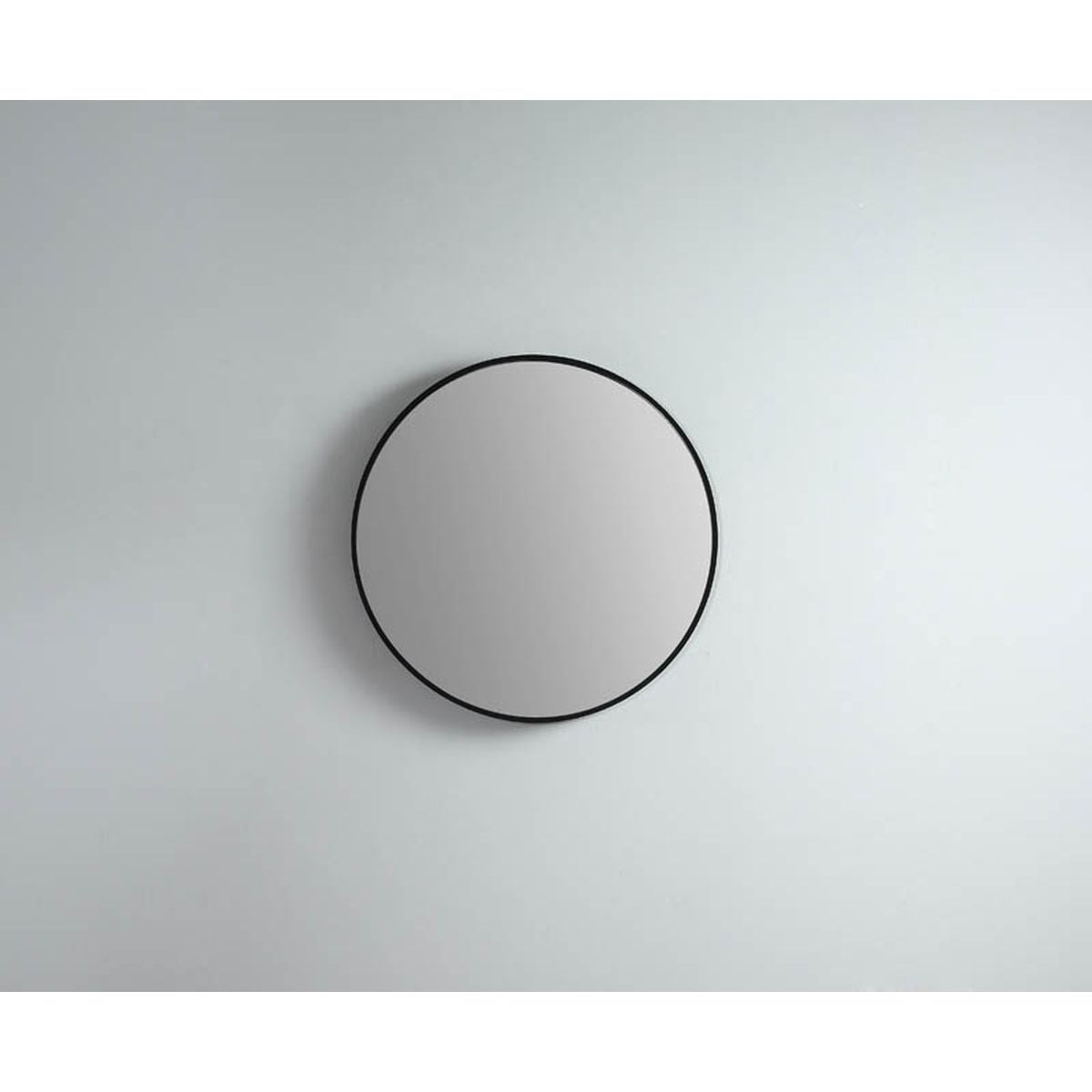 Modern Round 600 Mirror with Portable Magnifier - Manhattan Black