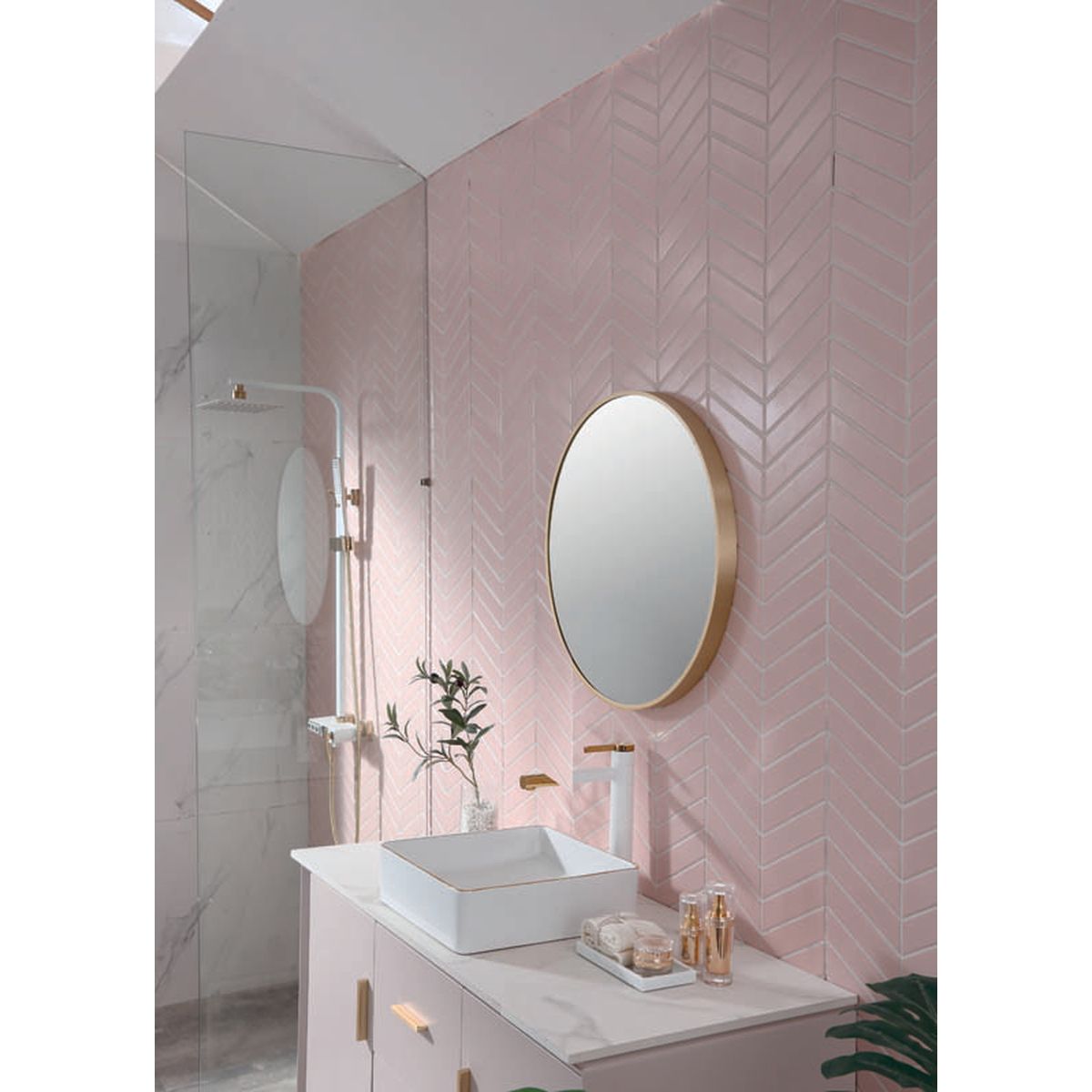 Modern Round Mirror MR81-BB Brushed Brass