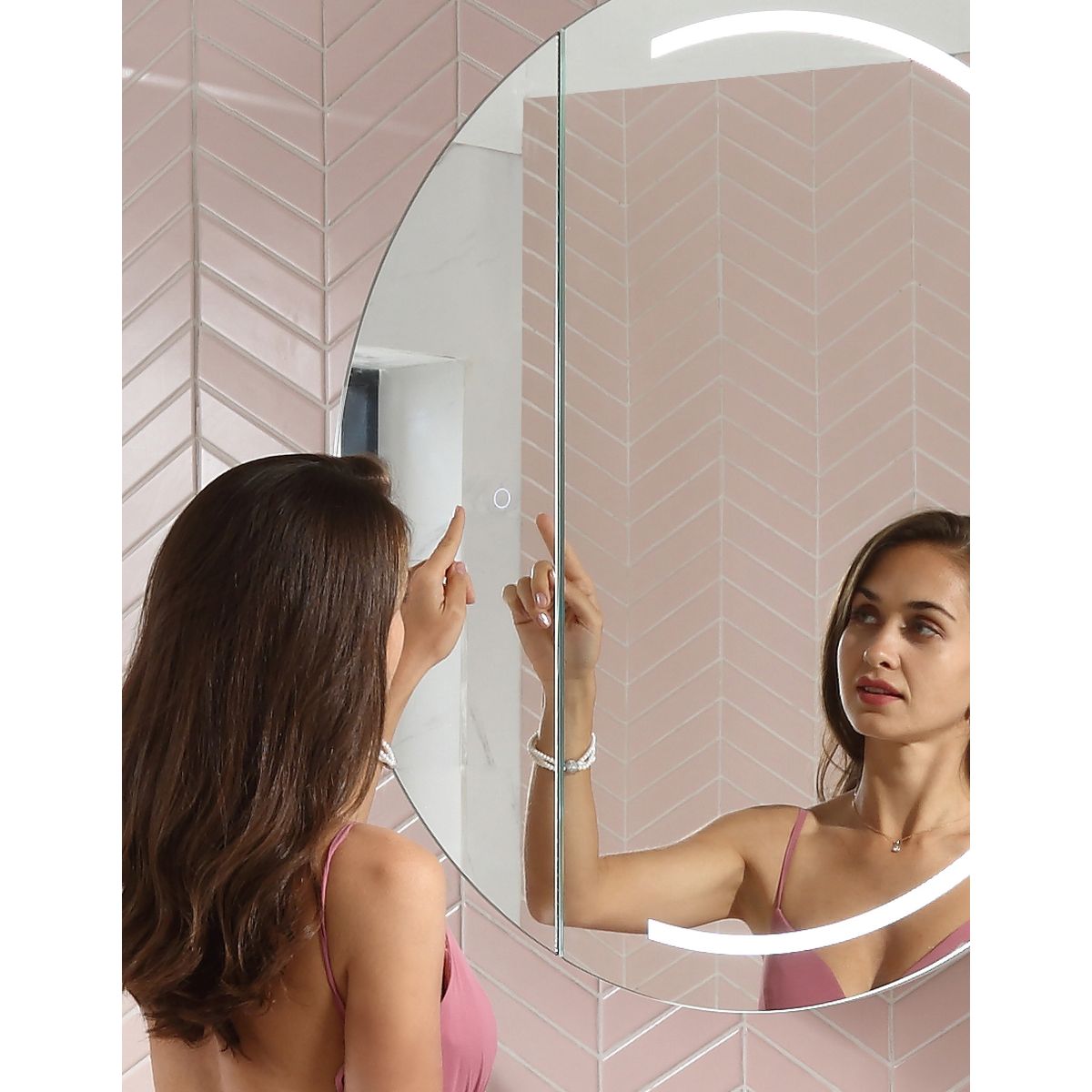 Pearl LED Mirror Cabinet P90D 900mm x 900mm