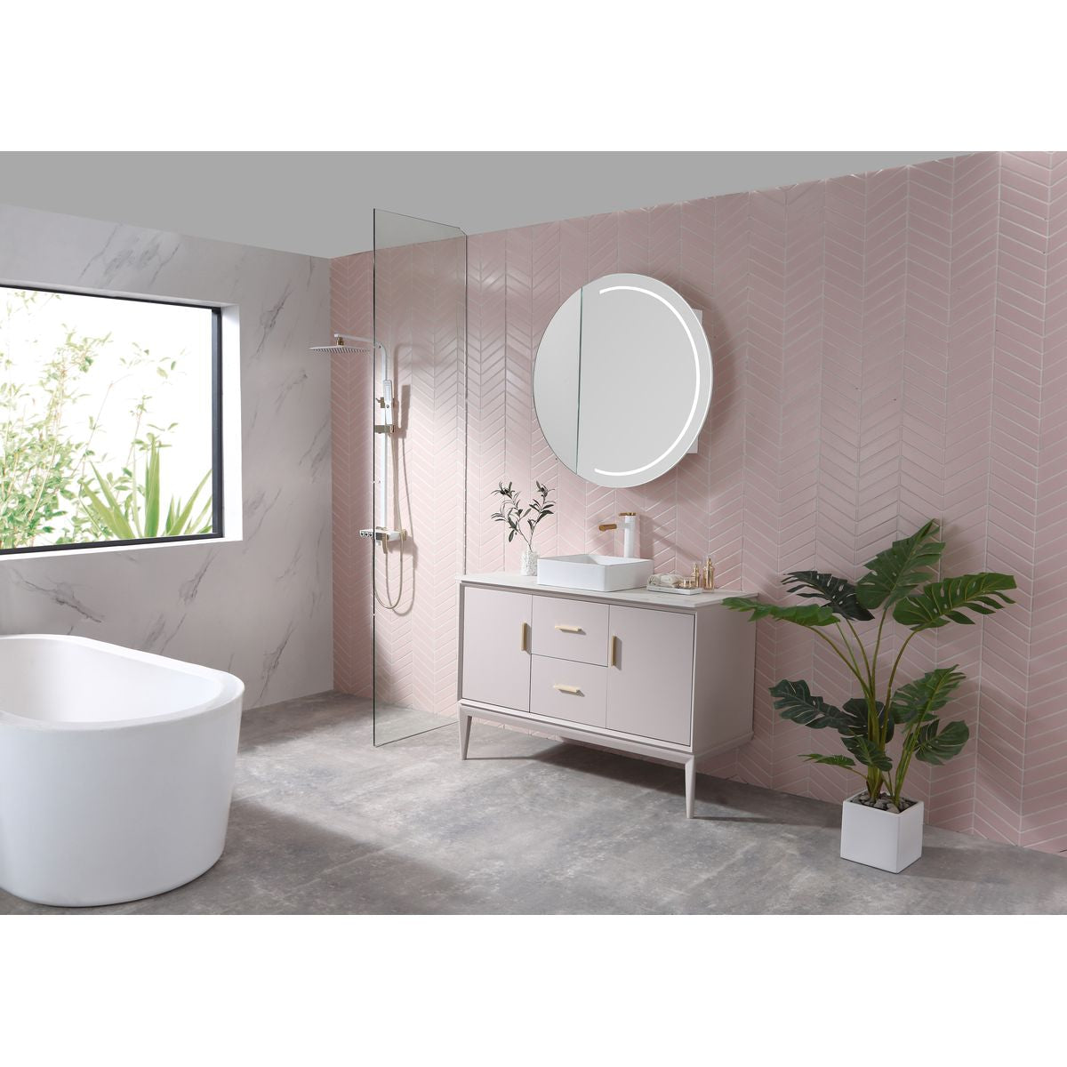 Pearl LED Mirror Cabinet P90D 900mm x 900mm