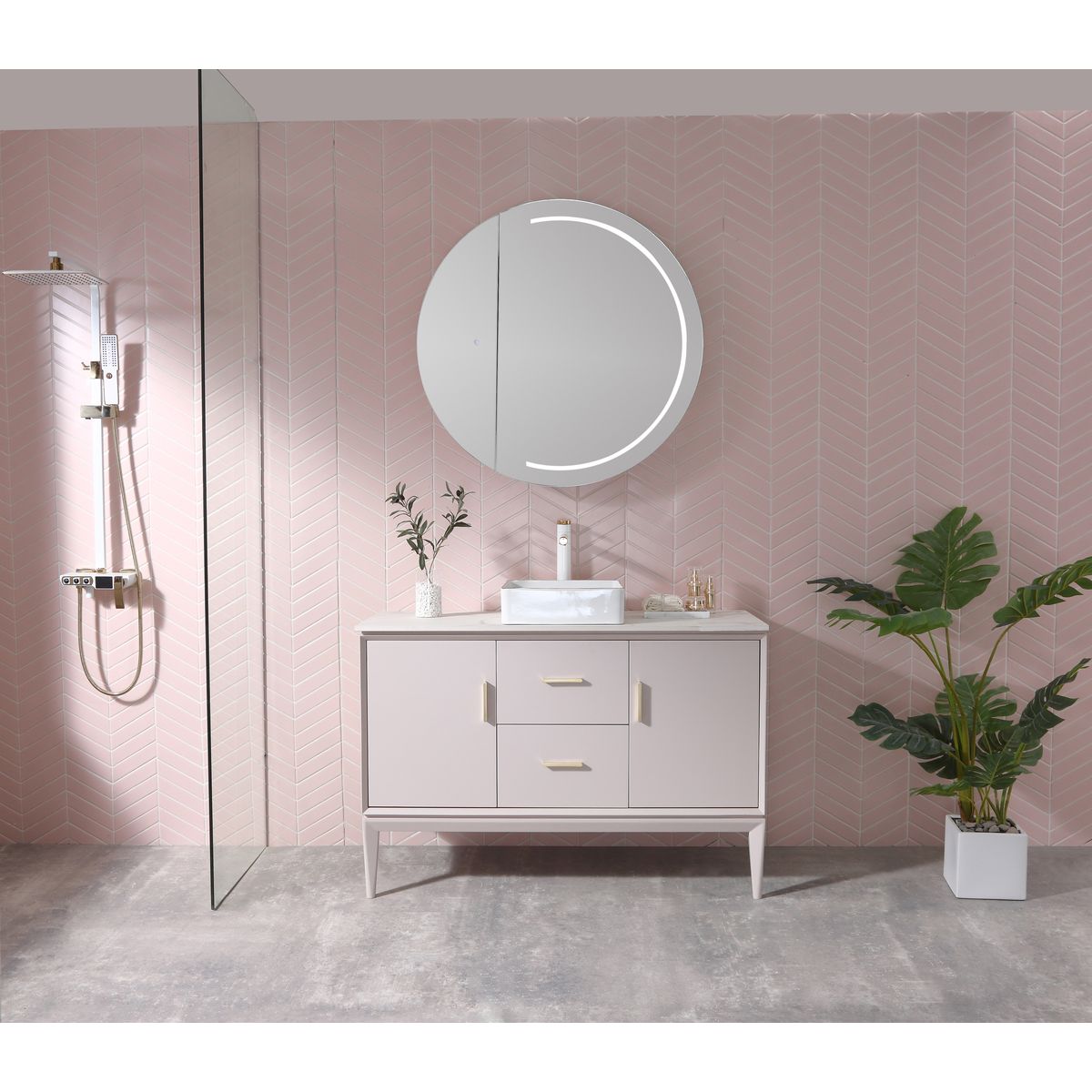 Pearl LED Mirror Cabinet P90D 900mm x 900mm