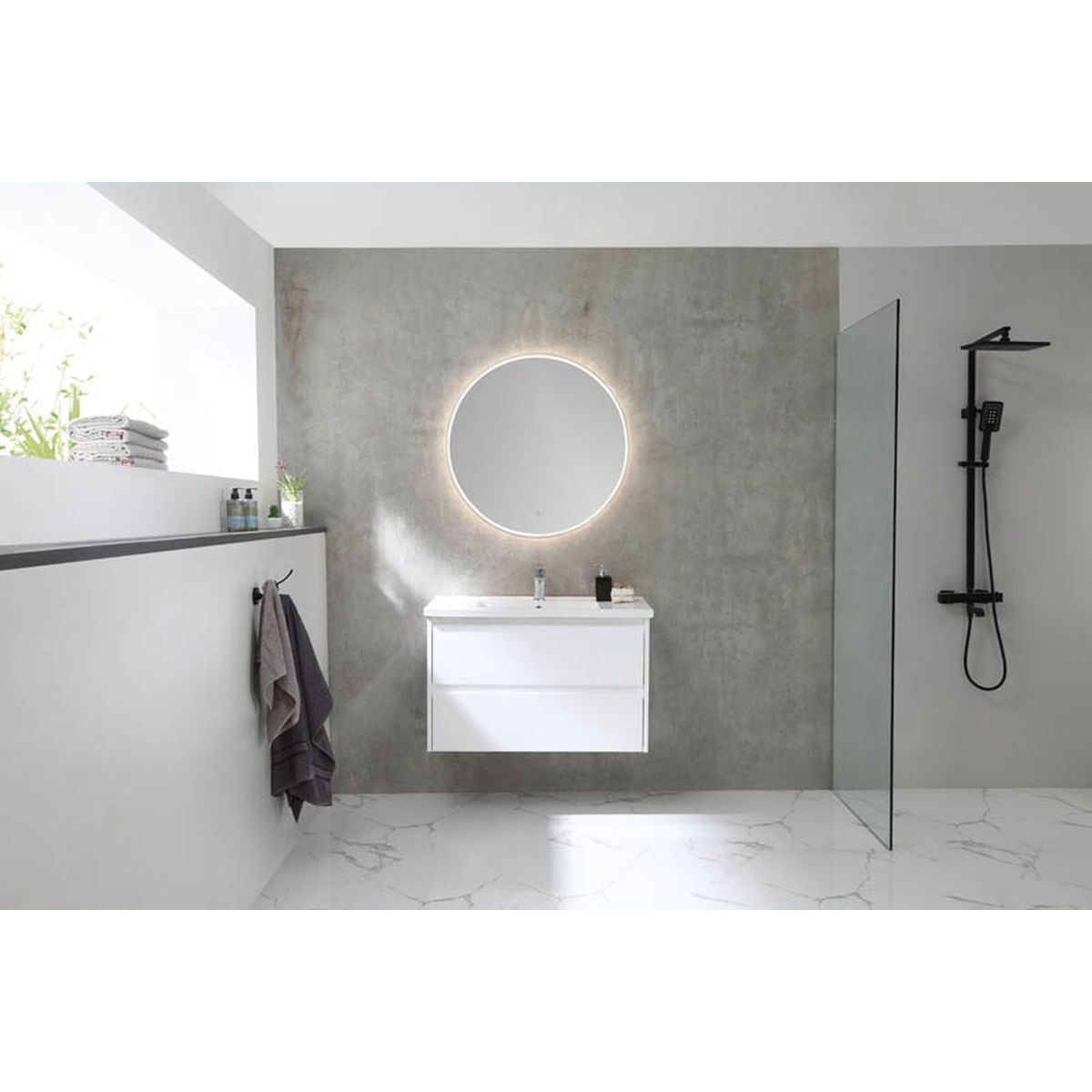 Sphere 800 LED Mirror with Dimester and Portable Magnifier - Frameless