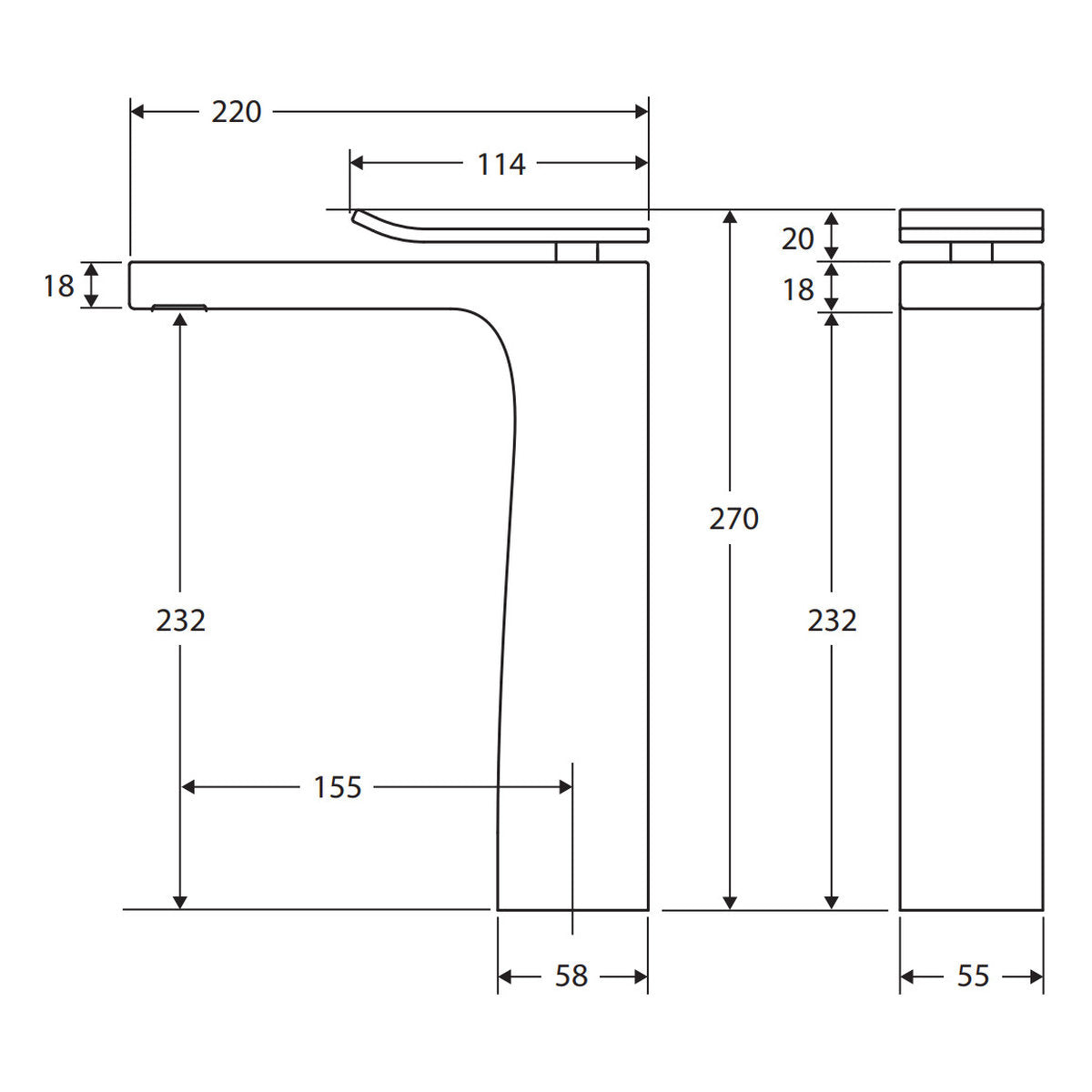 Fienza Lincoln Tall Basin Mixer