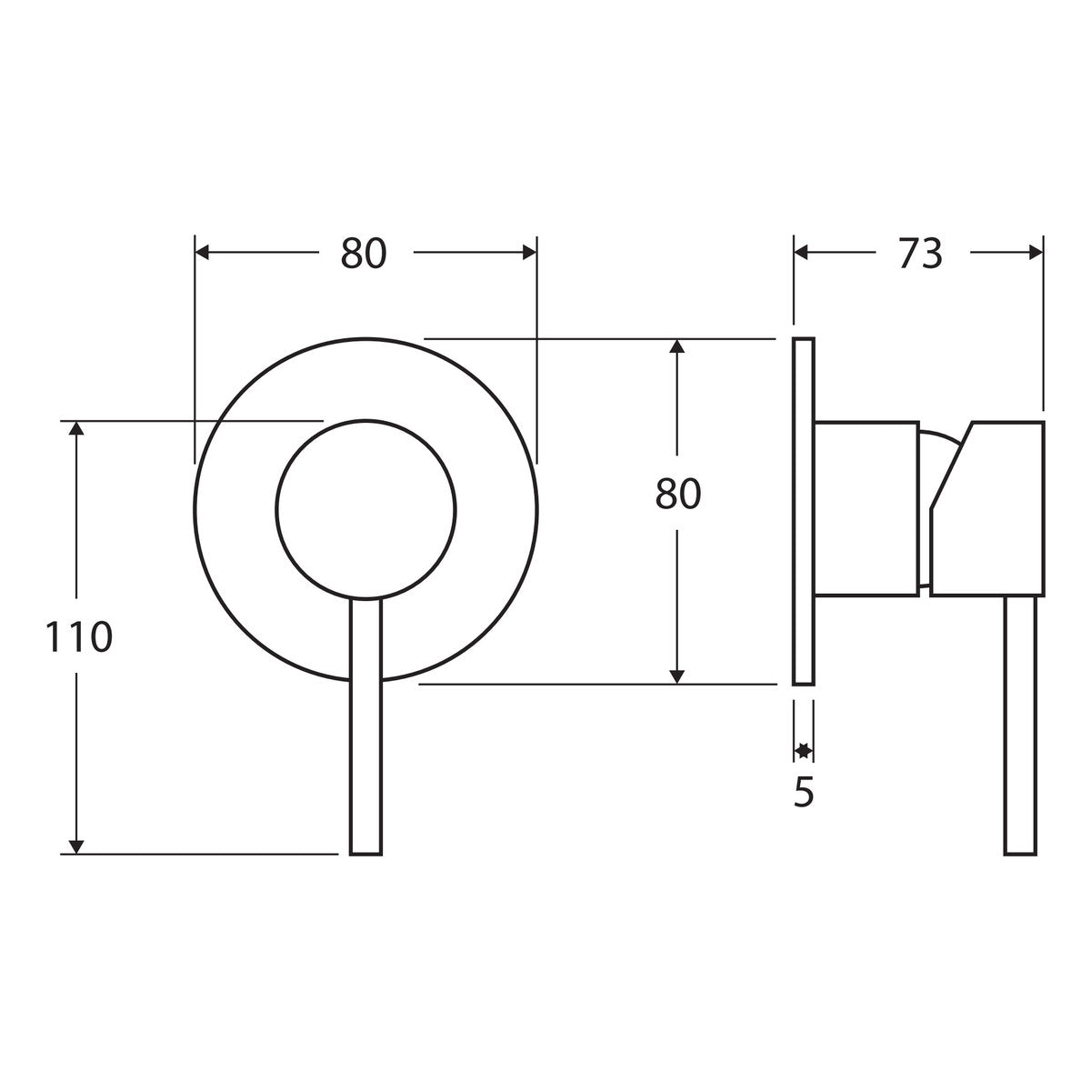 Fienza Hustle Wall Mixer, Round Plate