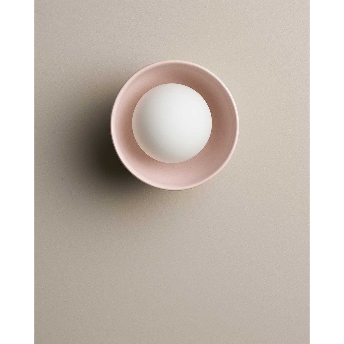 Robert Gordon Ceramic Wall Bowl Sconce Light, Rose Quartz