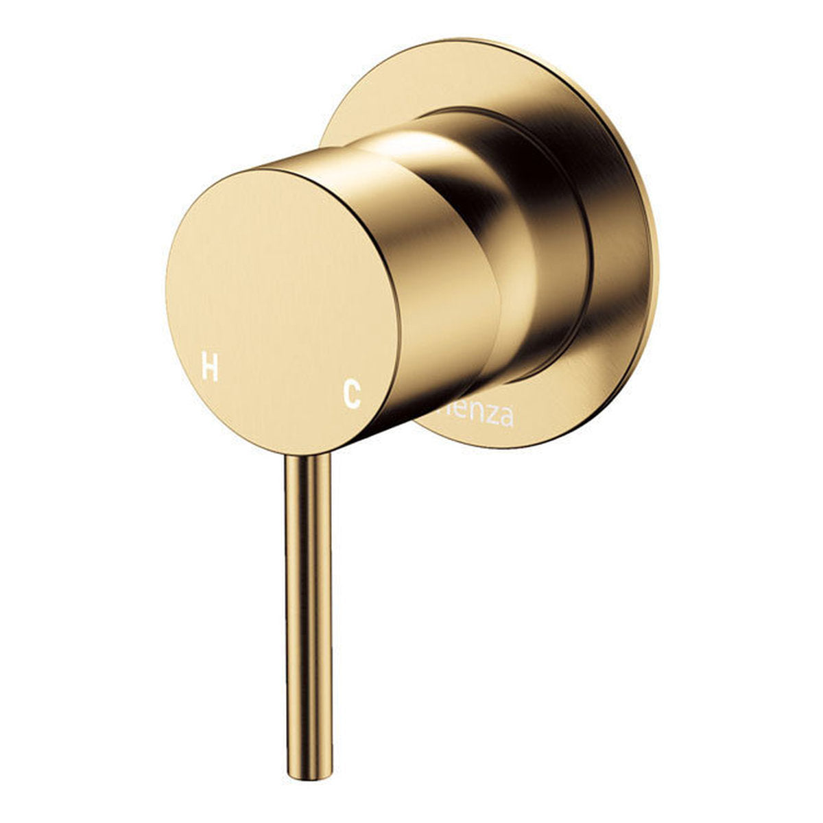 Fienza Kaya Wall Mixer, Small Round Plate, Urban Brass - Lead Free