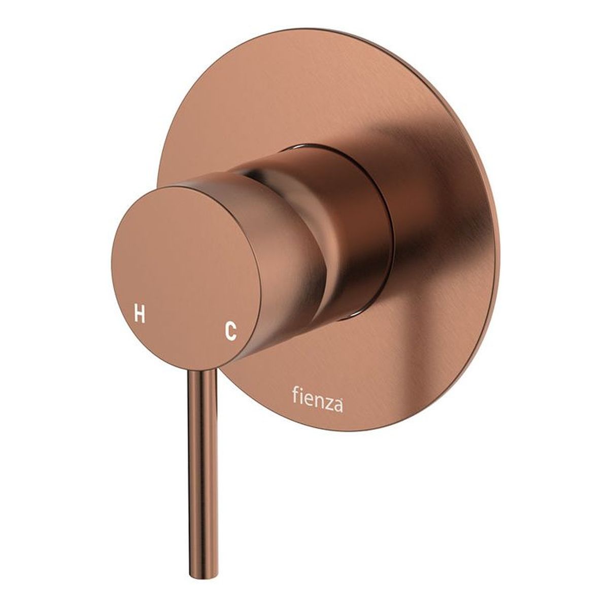 Kaya Wall Mixer, Large Round Plate, Brushed Copper