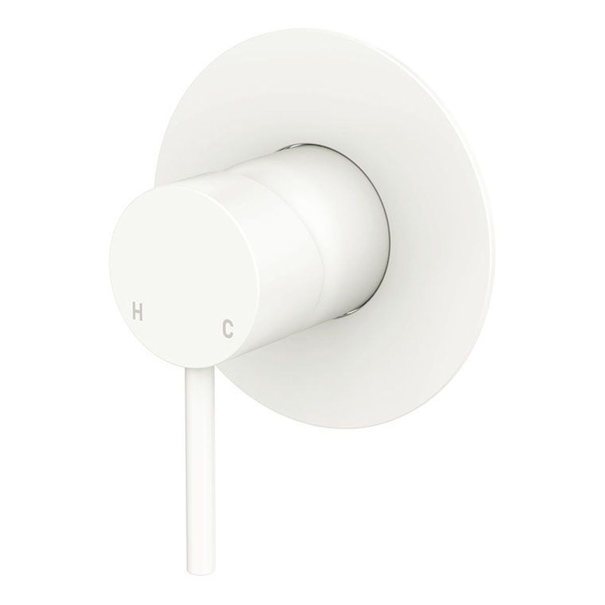 Kaya Wall Mixer, Large Round Plate, Matte White