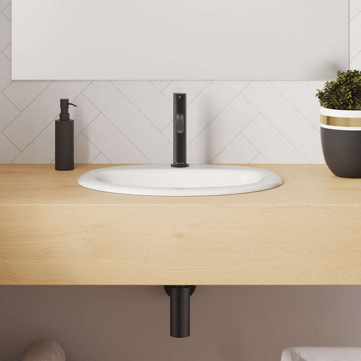 Fienza Kaya Basin Mixer, Matte Black - Lead Free