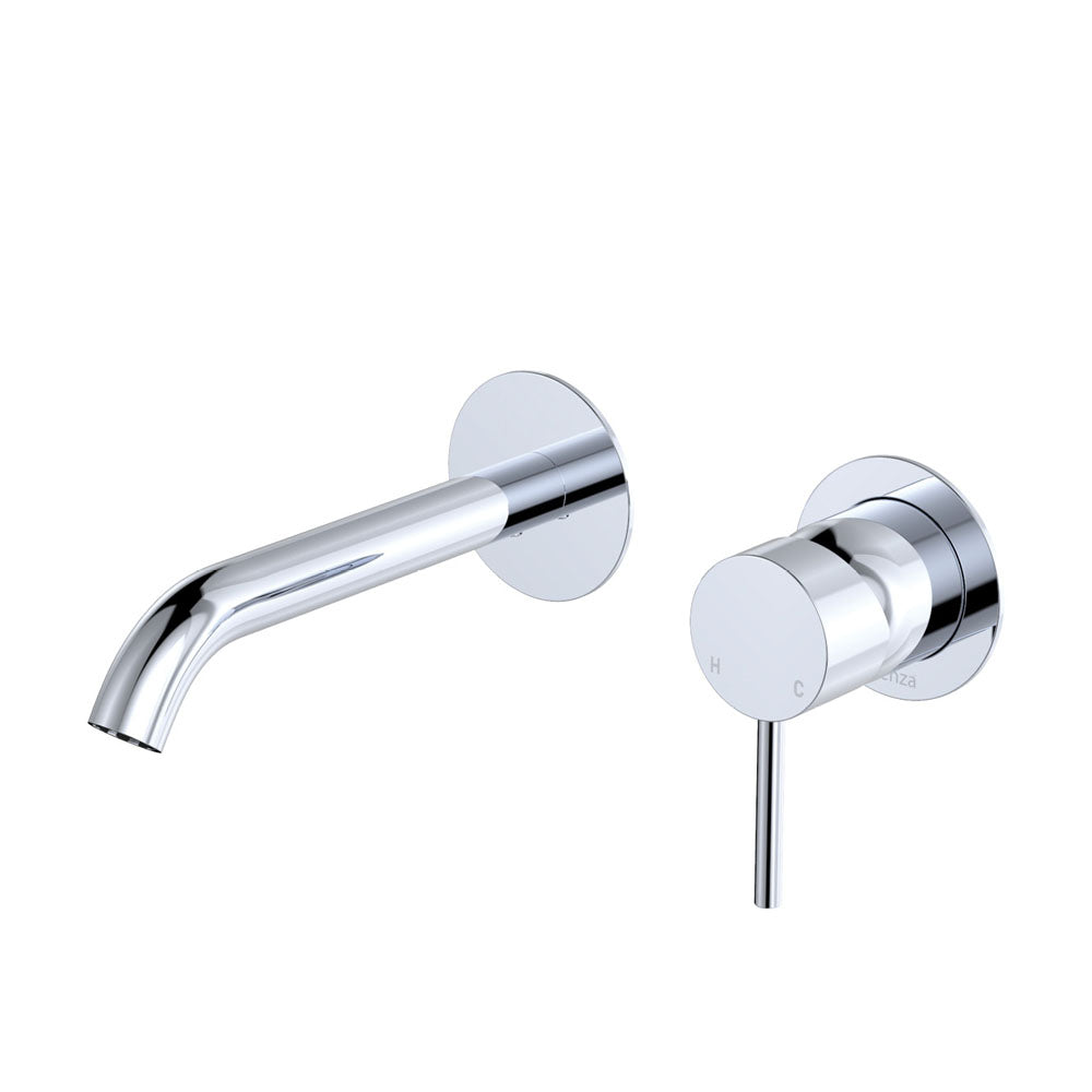 Kaya Wall Basin/Bath Mixer Set Round Plates, 160mm Outlet, Chrome