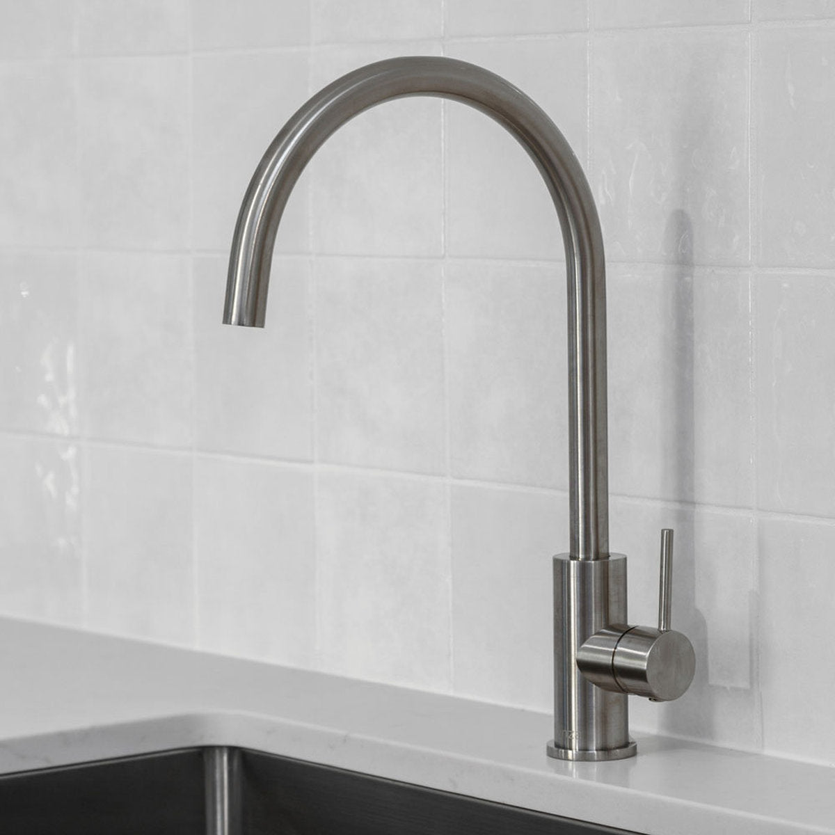 Fienza Kaya Sink Mixer, Brushed Nickel - Lead Free