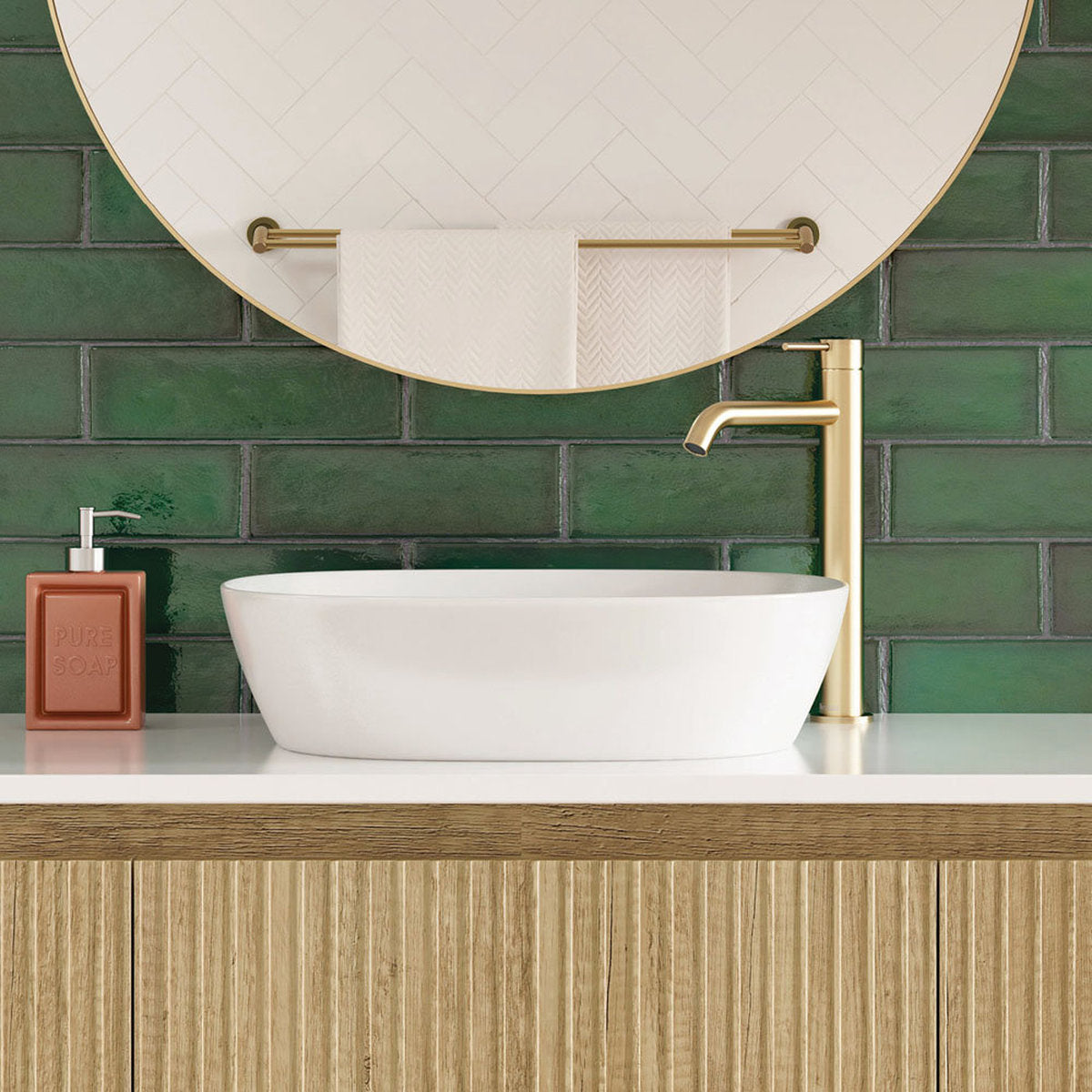 Fienza Kaya Tall Basin Mixer, Urban Brass - Lead Free