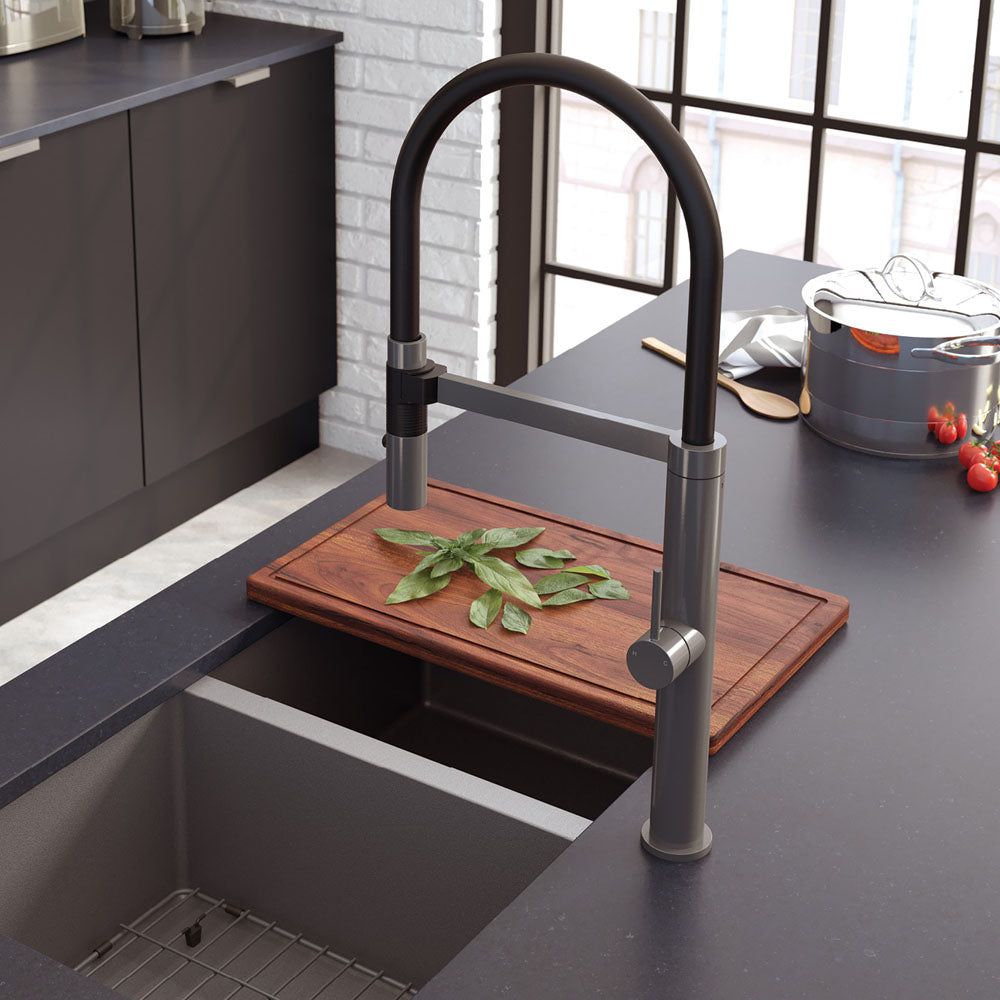 Fienza Kaya Pull Down Sink Mixer, Gun Metal