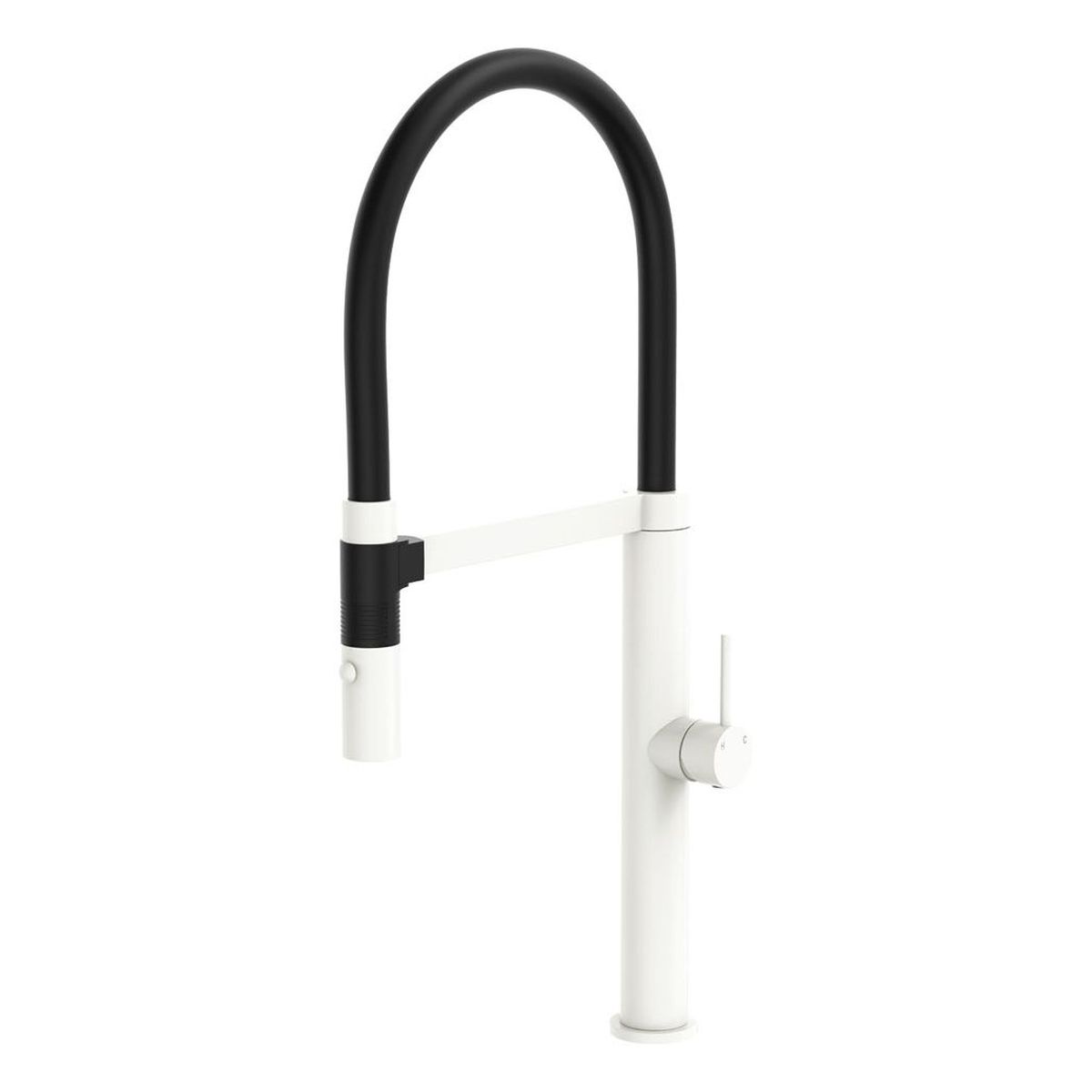 Kaya Pull Down Sink Mixer, Matte White Mixed