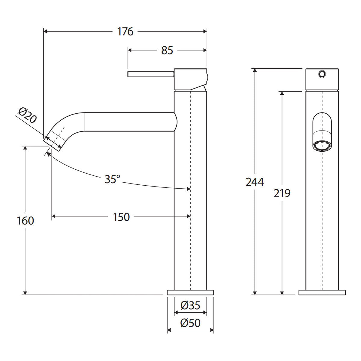 Fienza Kaya Medium Basin Mixer, Chrome - Lead Free