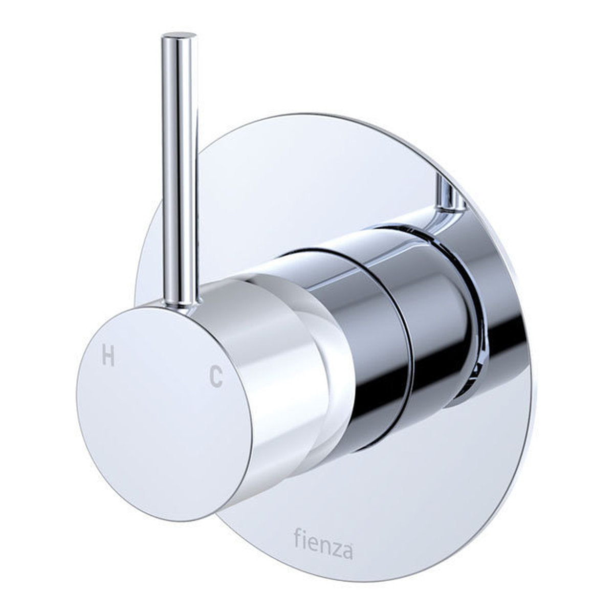 Fienza Kaya Up Wall Mixer, Large Round Plate, Chrome - Lead Free