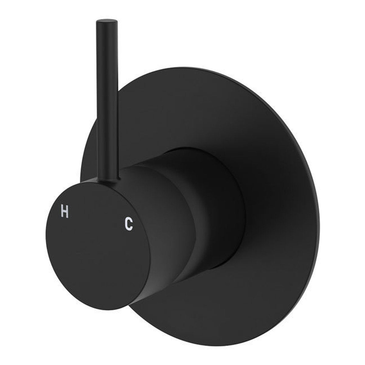 Fienza Kaya Up Wall Mixer, Large Round Plate, Matte Black - Lead Free