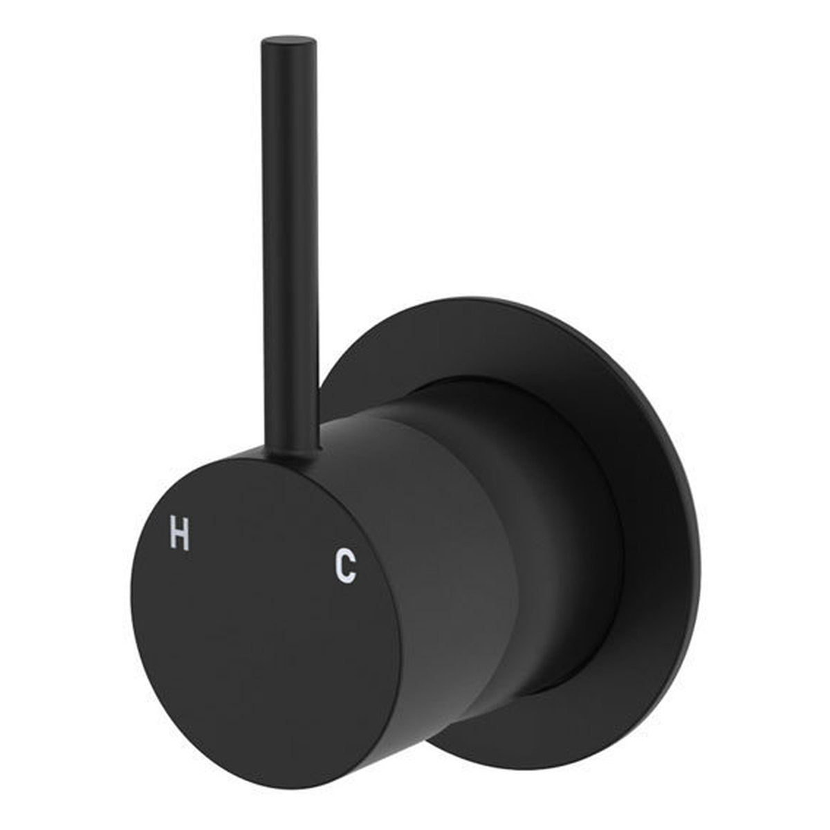 Fienza Kaya Up Wall Mixer, Small Round Plate, Matte Black - Lead Free