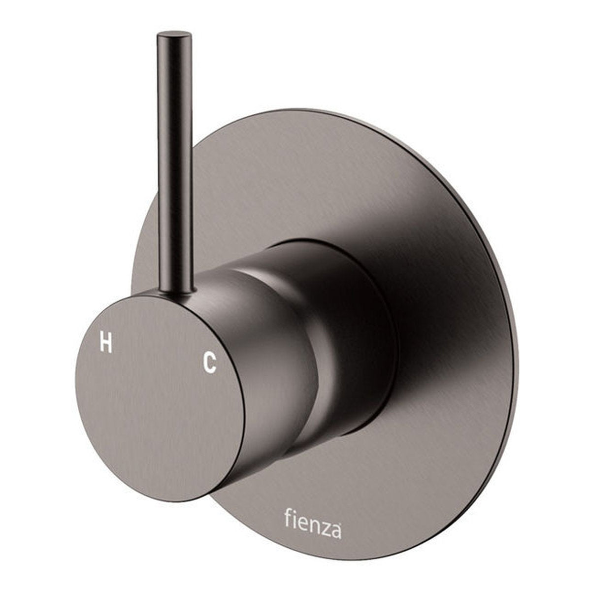 Fienza Kaya Up Wall Mixer, Large Round Plate, Gun Metal - Lead Free
