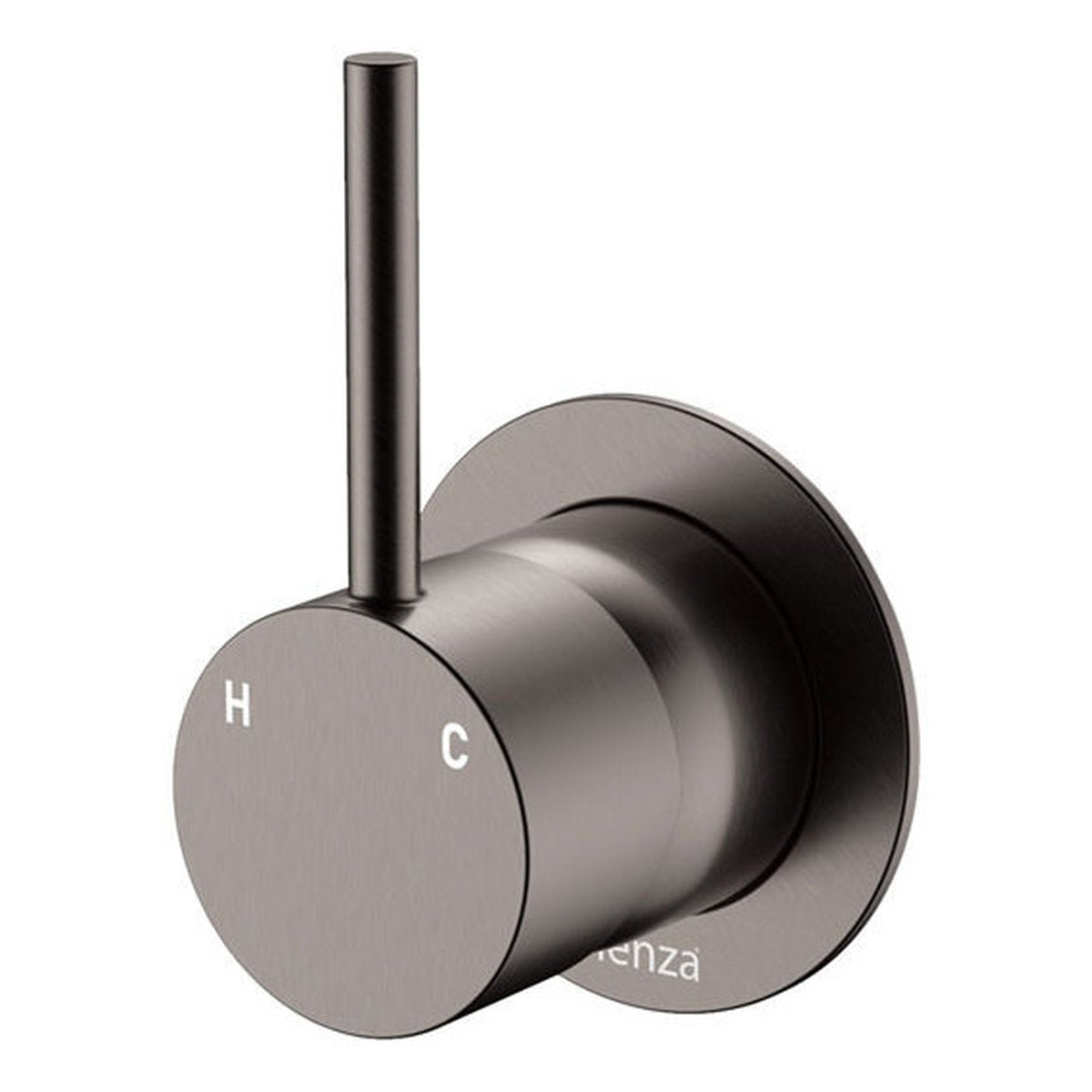Fienza Kaya Up Wall Mixer, Small Round Plate, Gun Metal - Lead Free