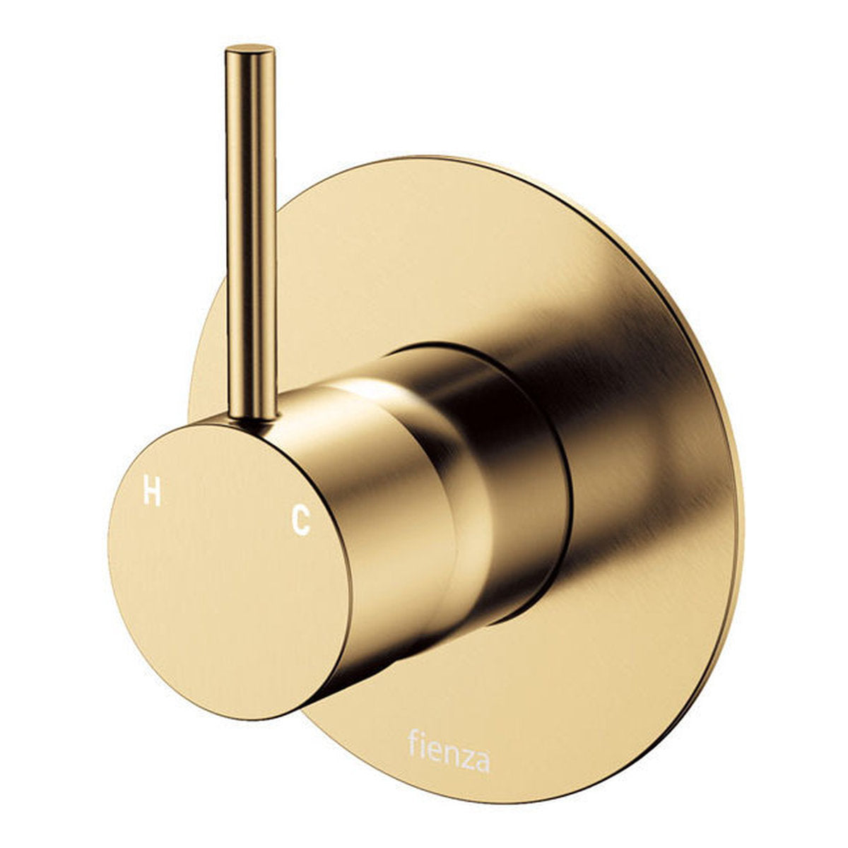 Fienza Kaya Up Wall Mixer, Large Round Plate, Urban Brass - Lead Free